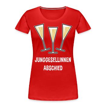 Junggesellinnenabschied Sektgläser Trichter Zu 3C - Frauen Premium Bio T-Shirt - Rot - Vorne - Mia (176cm)