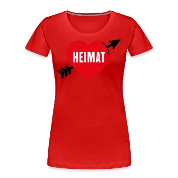 Heimatliebe (Heimat, Heimatland, Heimatstadt / 3C) - Frauen Premium Bio T-Shirt - Rot - Vorne - Mia (176cm)