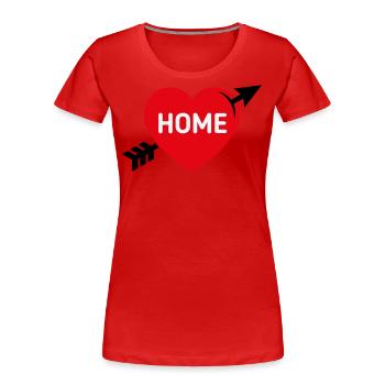 J’aime ma maison (Pays d’origine / Ville natale / 3C) - T-shirt bio Premium Femme - rouge - Devant - Mia (176cm)