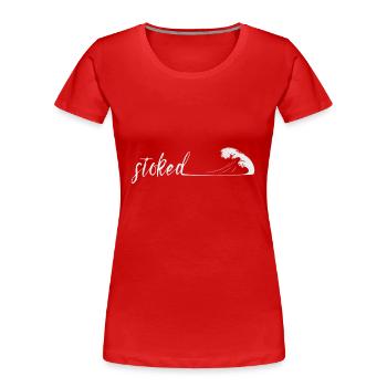 Content. Esthétique de surf de vague minimaliste - T-shirt bio Premium Femme - rouge - Devant - Mia (176cm)