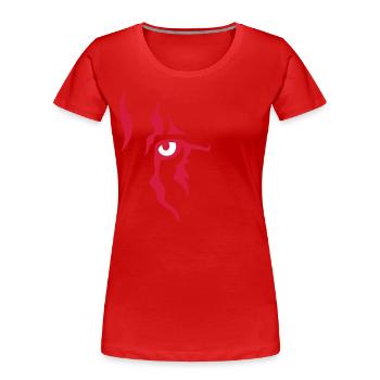 Œil de lion (gauche) - T-shirt bio Premium Femme - rouge - Devant - Mia (176cm)