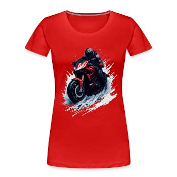 Sport motorcycle - Women's Premium Organic T-Shirt - red - Front - Mia (176cm)