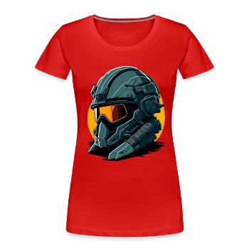 Coque d’avion militaire - T-shirt bio Premium Femme - rouge - Devant - Mia (176cm)