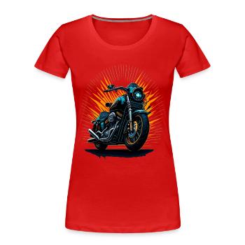 Klassisches Motorrad - Frauen Premium Bio T-Shirt - Rot - Vorne - Mia (176cm)