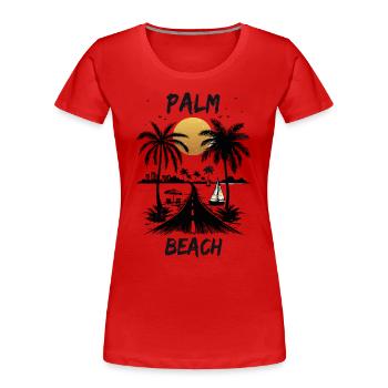 Highway to the Palm Sea Beach by Sunset Summer - Women's Premium Organic T-Shirt - red - Front - Mia (176cm)