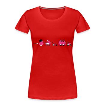apprendre l'évolution - T-shirt bio Premium Femme - rouge - Devant - Mia (176cm)