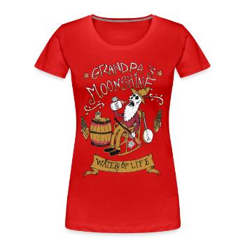 grandpa 's moonshine - Frauen Premium Bio T-Shirt - Rot - Vorne - Mia (176cm)