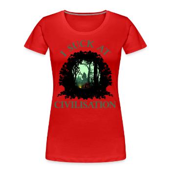 I SUCK AT CIVILISATION 2 - Women's Premium Organic T-Shirt - red - Front - Mia (176cm)