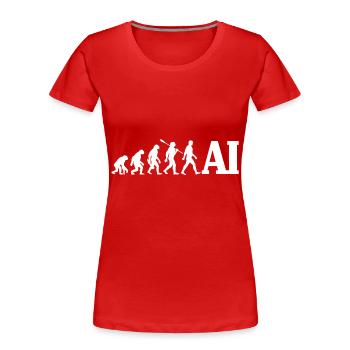 Evolution - Artificial Intelligence - AI - Women's Premium Organic T-Shirt - red - Front - Mia (176cm)