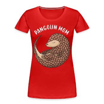 Pangolin Maman Pangolin - T-shirt bio Premium Femme - rouge - Devant - Mia (176cm)