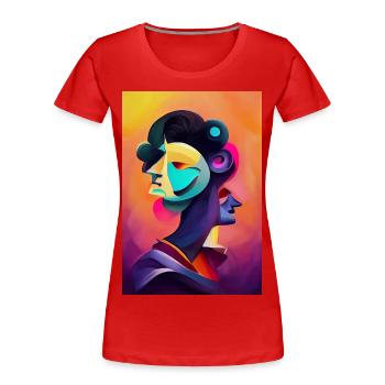 Bal masqué à Venise - T-shirt bio Premium Femme - rouge - Devant - Mia (176cm)