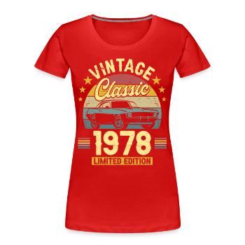 Car Vintage 1978 45 Years Anniversary - Women's Premium Organic T-Shirt - red - Front - Mia (176cm)