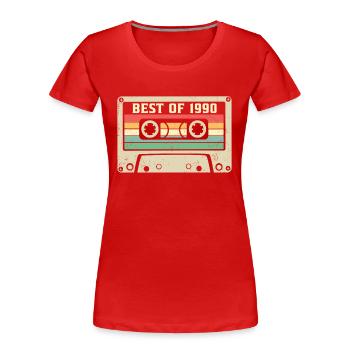 Das Beste aus 1990 Retro 35 Jahre 35. Geburtstag - Frauen Premium Bio T-Shirt - Rot - Vorne - Mia (176cm)