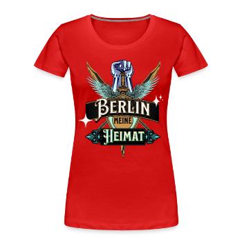 Berlin meine Heimat für Berliner und Berlin Fans - Frauen Premium Bio T-Shirt - Rot - Vorne - Mia (176cm)