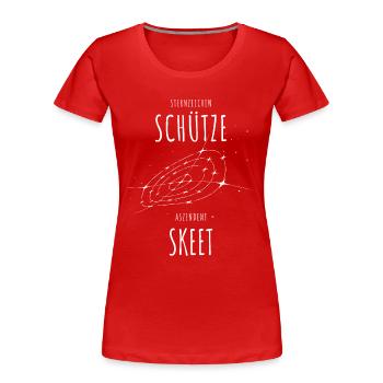 Sternzeichen Schütze Aszendent Skeet - Frauen Premium Bio T-Shirt - Rot - Vorne - Mia (176cm)