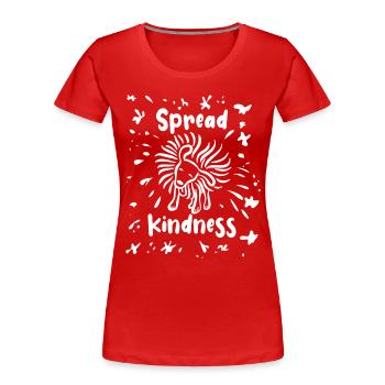 Spread Kindness - Hund schüttelt sich - Frauen Premium Bio T-Shirt - Rot - Vorne - Mia (176cm)
