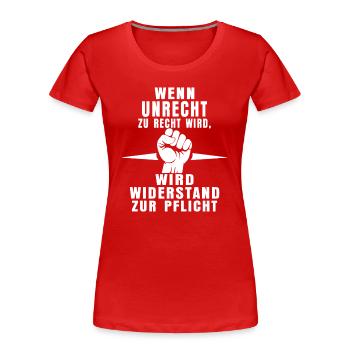Pflicht zur Rebellion - Frauen Premium Bio T-Shirt - Rot - Vorne - Mia (176cm)