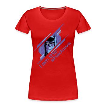 Batman I Am The Shadows - Frauen Premium Bio T-Shirt - Rot - Vorne - Mia (176cm)