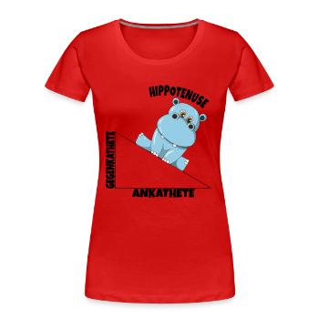 Math Hippotenuse Fonction angulaire Hypoténuse Hippone - T-shirt bio Premium Femme - rouge - Devant - Mia (176cm)