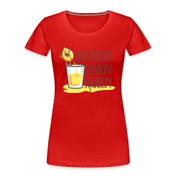 Zitrone Lemon Witziges Böses Frucht Zitronensaft - Frauen Premium Bio T-Shirt - Rot - Vorne - Mia (176cm)