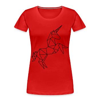 Unicorn graphic - Women's Premium Organic T-Shirt - red - Front - Mia (176cm)