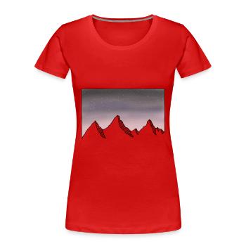 Mountains starry night sky - Women's Premium Organic T-Shirt - red - Front - Mia (176cm)