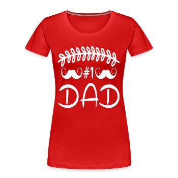 no1 papa du monde - T-shirt bio Premium Femme - rouge - Devant - Mia (176cm)
