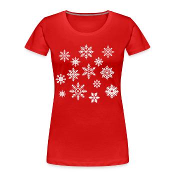 Snowflakes white - Women's Premium Organic T-Shirt - red - Front - Mia (176cm)