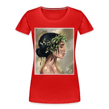 Breathe - Women's Premium Organic T-Shirt - red - Front - Mia (176cm)