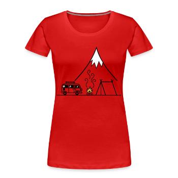 Lagerfeuer Camping Trip - Frauen Premium Bio T-Shirt - Rot - Vorne - Mia (176cm)