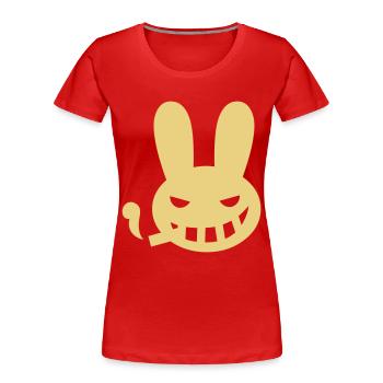smoking bunny rabbit halloween - Women's Premium Organic T-Shirt - red - Front - Mia (176cm)