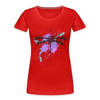Libelle-aquarell - Frauen Premium Bio T-Shirt - Rot - Vorne - Mia (176cm)