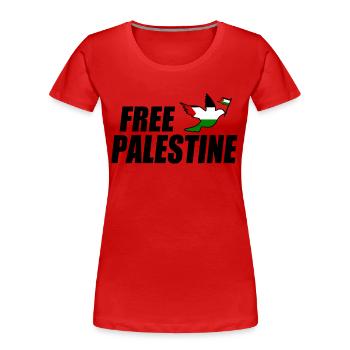 Free palestine - T-shirt bio Premium Femme - rouge - Devant - Mia (176cm)