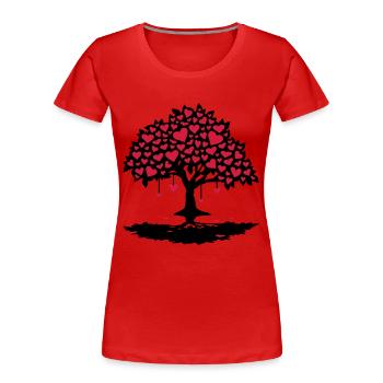 hearttree_2f - T-shirt bio Premium Femme - rouge - Devant - Mia (176cm)