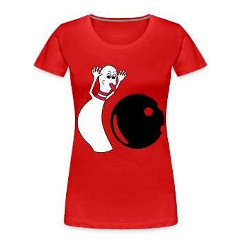Bowling Pin - Frauen Premium Bio T-Shirt - Rot - Vorne - Mia (176cm)