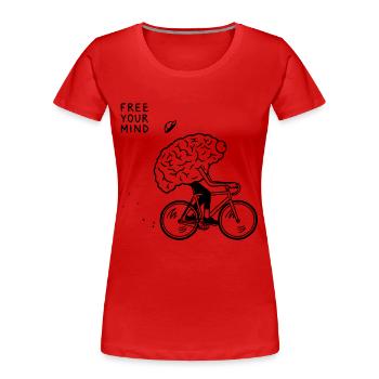 Free Your Mind - Frauen Premium Bio T-Shirt - Rot - Vorne - Mia (176cm)