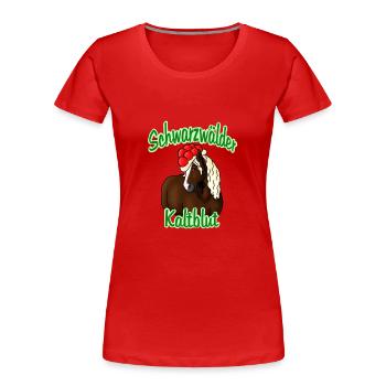 Schwarzwälder Kaltblut - Frauen Premium Bio T-Shirt - Rot - Vorne - Mia (176cm)