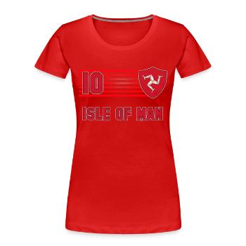 Isle Of Man - Frauen Premium Bio T-Shirt - Rot - Vorne - Mia (176cm)