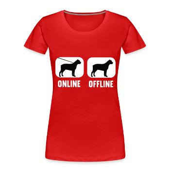 Cane Corso Cane Corso hors ligne Propriétaire de Cane Corso - T-shirt bio Premium Femme - rouge - Devant - Mia (176cm)