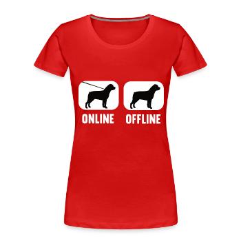 Online Offline Rottweiler Rottie Rottieowner - Women's Premium Organic T-Shirt - red - Front - Mia (176cm)