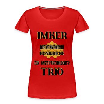 Imker- Bienenkönigin und Honigbiene, einTeam - Frauen Premium Bio T-Shirt - Rot - Vorne - Mia (176cm)