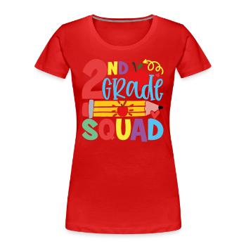 Équipe De 2e Année - T-shirt bio Premium Femme - rouge - Devant - Mia (176cm)