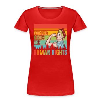 Frauenrechte sind Menschenrechte - Frauen Premium Bio T-Shirt - Rot - Vorne - Mia (176cm)