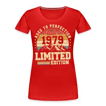 Perfekt gealtert Made in 1979 - Frauen Premium Bio T-Shirt - Rot - Vorne - Mia (176cm)
