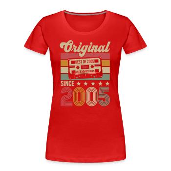 Vintage Geburtstag Original Geschenkidee 2005 - Frauen Premium Bio T-Shirt - Rot - Vorne - Mia (176cm)