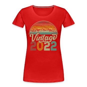 Jahrgang 2022 - Frauen Premium Bio T-Shirt - Rot - Vorne - Mia (176cm)