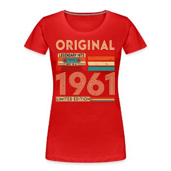 Original legendäre Hits Das Beste von 1961 - Frauen Premium Bio T-Shirt - Rot - Vorne - Mia (176cm)