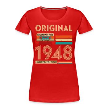 Original legendäre Hits Das Beste von 1948 - Frauen Premium Bio T-Shirt - Rot - Vorne - Mia (176cm)