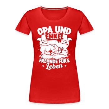 Opa Und Enkel Freunde Fürs Leben Beste Opi-enkelin - Frauen Premium Bio T-Shirt - Rot - Vorne - Mia (176cm)