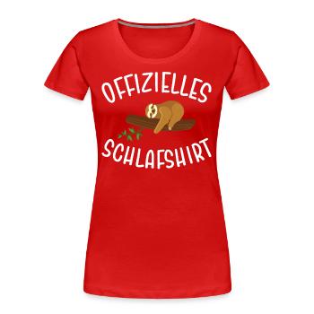 Offizielles Schlafshirt - Frauen Premium Bio T-Shirt - Rot - Vorne - Mia (176cm)